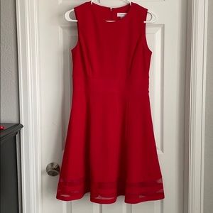 Like new! Red fit and flare Calvin Klein dress